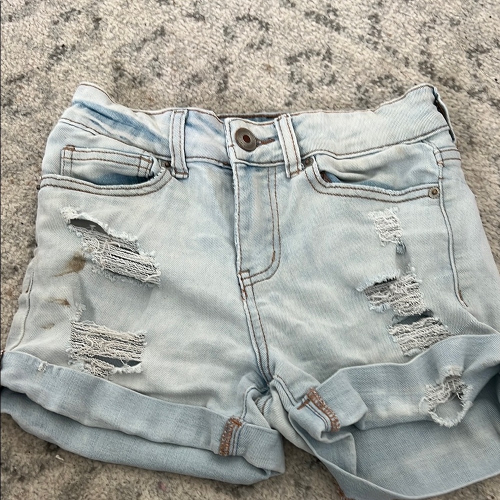 Rue21 Blue Jean Shorts High-Waisted Distressed